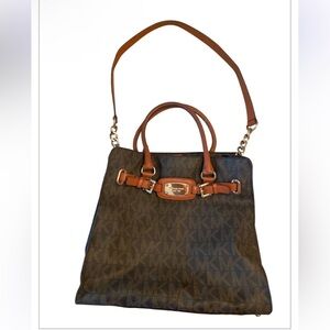 Michael Kors Hamilton Signature Shoulder bag Handbag Brown Saffiano Leather